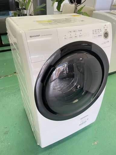 ★SHARP★ ドラム式洗濯乾燥機 7kg 高年式 2021年 ES-S7F-WR 右開き シャープ プラズマクラスター 生活家電 福島 郡山市 a