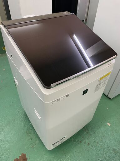 ★SHARP★タテ型洗濯乾燥機 10kg 2019年 ES-PT10C-T ガラストップ タッチパネル プラズマクラスター 生活家電 福島 郡山市 a