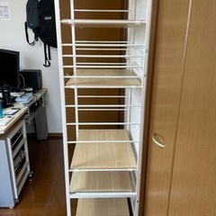 タンスのゲン レンジラック 幅60cm 大型レンジ対応 高さ168.5cm 高さ調節 スライド棚 レンジ台 キッチンワゴン ラック キッチンラックの画像