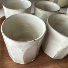 花岡　隆　湯呑み　5個まとめて　欠けありの画像