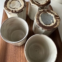 花岡　隆　湯呑み　5個まとめて　欠けありの画像