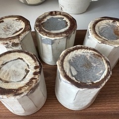 花岡　隆　湯呑み　5個まとめて　欠けありの画像