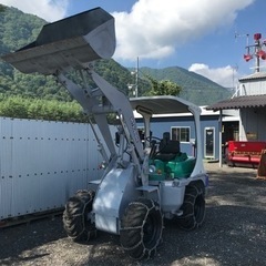 三菱 ホイールローダー タイヤショベル WS210 除雪 0.4m3★4WD オートマ車★タイヤチェーン4本新品★100km送料無料の画像