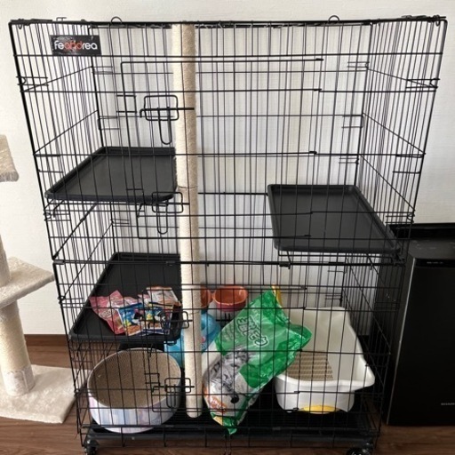楽天市場】猫 ケージ ゲージ 組立簡単 2段 3段 広々セット アイリスア 猫ちゃんゲージセット