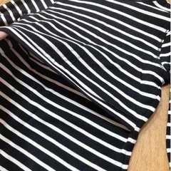 マタニティ タートルネック 黒ボーダーの画像