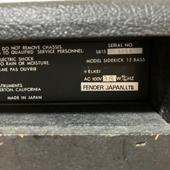 Fender　ベースアンプ　Sidekick Bass 15　日本製　フェンダーの画像