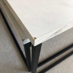 LOWYA  大理石 ホワイト ネストテーブル センターテーブル ２個セットの画像