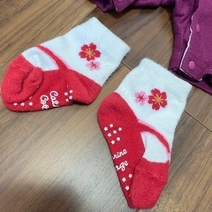 【70】 女児 袴ロンパース 足袋風ソックスつきの画像