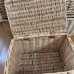 蓋付きカゴ　ラタンバスケット　6個セットの画像