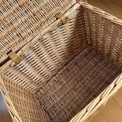 蓋付きカゴ　ラタンバスケット　大　5個セットの画像