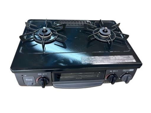 NO.919 【2021年製】リンナイ グリル付きガステーブル PT2ON-BKL 都市ガス用