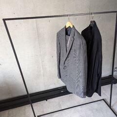 RAC-K01-L  KANADEMONO シンプル アイアン ハンガーラック　Black　 W120の画像