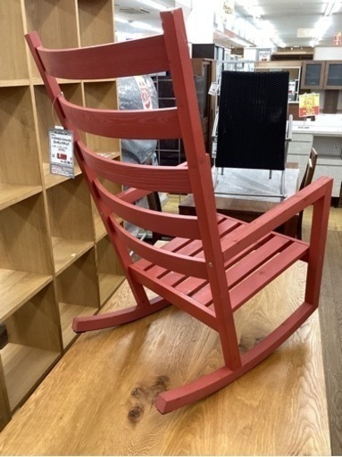 KI-57【新入荷　リサイクル品】IKEA バルムドチェア　ロッキングチェア　赤系