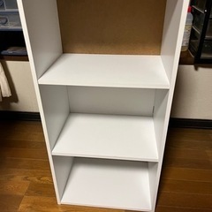 3段ボックス　2個無料！白と木柄
