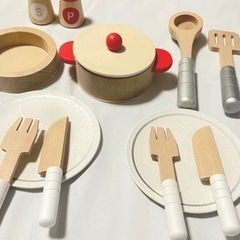 【1点のみ!】 木製 おままごと セット キッチン 女の子 プレゼント 知育玩具の画像