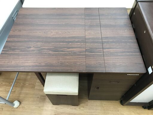 ★ジモティ割あり★  折り畳みデスクセット 茶色 H66×W90×D61 クリーニング済み KJ2948