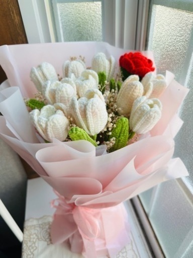 ママの日花束　手作り　プレゼント　11本　バラ　チューリップ　サプライズ