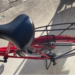 ★中古自転車！ママチャリ　カゴ付き　赤　26インチ　防犯登録okの画像