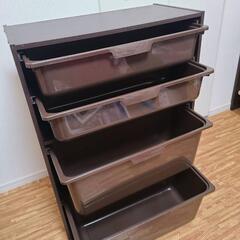 【美品】おもちゃ箱　収納　4段ボックス　ブラウンの画像