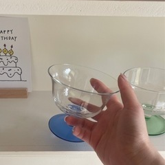 【韓国購入品】おしゃれなグラス シャーベットカップ 青