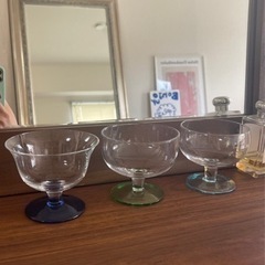 【韓国購入品】おしゃれなグラス シャーベットカップ 青の画像