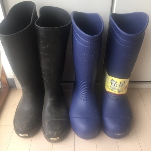 安全長靴　先芯入り1500〜円/足中古＋新品未使用（青色M）、1日だけ使用（黒色L）
