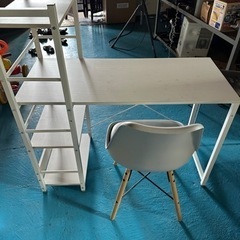 ラック付きデスク＆チェア 2点セット