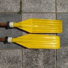 ボート用オール130cm2本セット/柄が木製/中古の画像