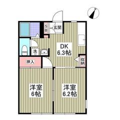 💙💙フリーレント1ヶ月付き😍敷礼０！《2DK》所沢市🐻駐車場あり...