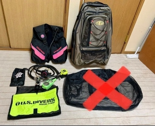 値下げ★US DIVERS ダイビング 重器材　BCD・ダイコン付レギュレーター・キャリーバッグ