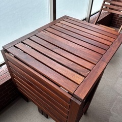 IKEA イケア APPLARO 屋外用テーブル + チェアx2の画像
