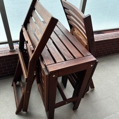 IKEA イケア APPLARO 屋外用テーブル + チェアx2の画像