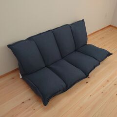 【中古品】ニトリ　ローソファー ツバサ２（ネイビー）