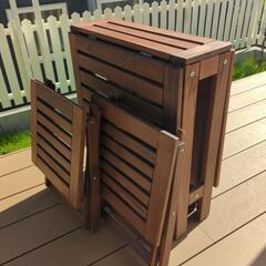 IKEA  ガーデンセット折りたたみテーブル・ 椅子2脚の画像