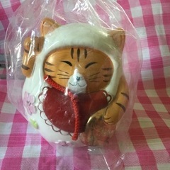 陶器　ネコ　貯金箱