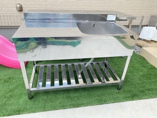 再値下azuma業務用シンク　一槽シンク　作業台付き