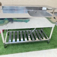 再値下azuma業務用シンク　一槽シンク　作業台付き