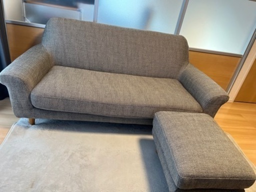 【美品】unico BOERUM ボアラム　ソファ2.5シーター オットマン付き