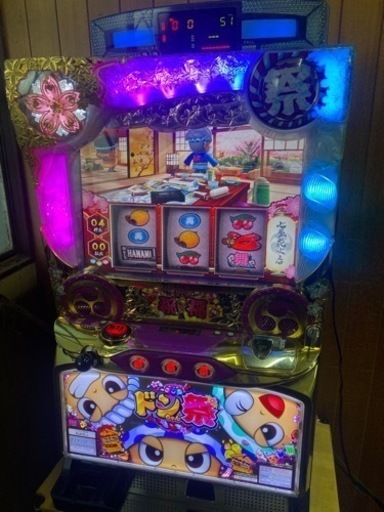 パチスロ実機　ドンちゃん祭　コイン不要機