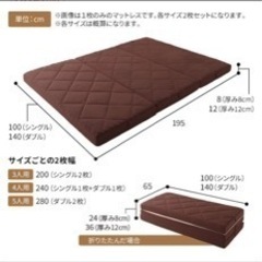値下【ほぼ未使用で綺麗です】マットレス　ダブルの画像