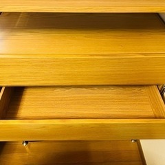 無印良品　スチールユニットシェルフ用・ボックス・引出し・２段・オーク材