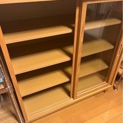無印良品 キャビネット・ガラス扉(引戸) オーク材