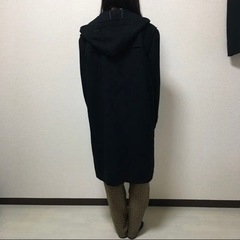 美品！通学用ダッフルコート　VARSITYMATE 黒　クリーニング済みの画像