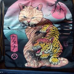 和風猫のナップザック