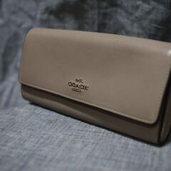 COACH 長財布 ベージュ スナップボタン式