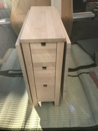引渡済　IKEA-Norden ノールデンゲートレッグテーブル、アンテックステイン