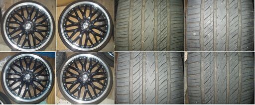 中古アルミホイール＆タイヤ 4本 LOXARNY MULTIFORCHETTA 20X8J +45 PCD100 5H NANKANG NS20 225/30ZR20 4本セット