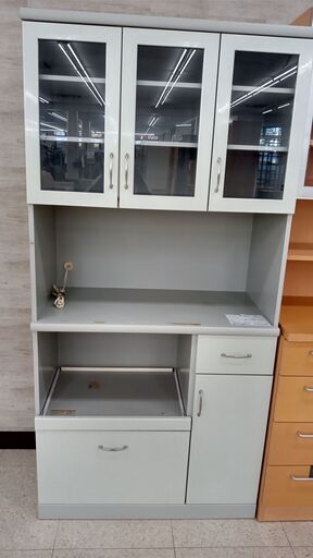 ★ジモティ割あり★  レンジボード ミントグレー H183.5×D45×W89 クリーニング済み TJ1974