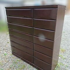 訳アリ品■メーカー不明■7段たんす 大容量 箪笥 収納家具 ダークブラウン 