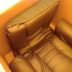 H座椅子【ラヴァンス／ブラウン(PVC)色】②座椅子 サイドポケット 訳あり アウトレット品 ※定価8,990円の画像